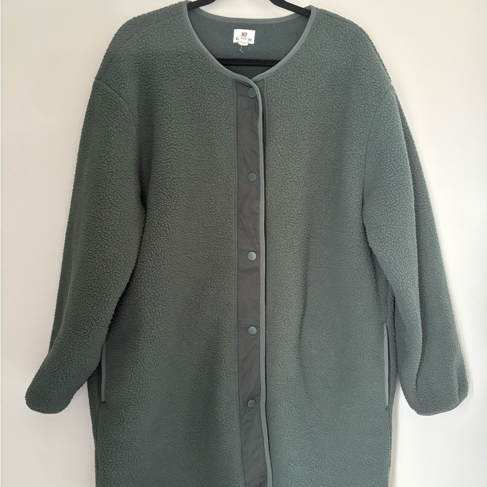 Tentree EcoLoft LongLine Green Fleece Jacket XL